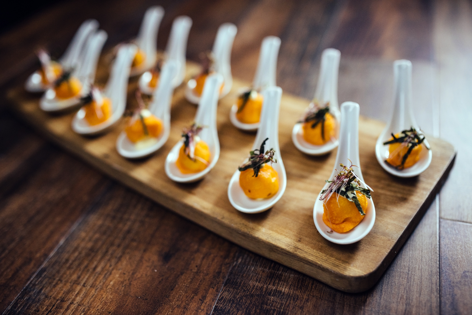 Hors D'oeuvres on a wooden board
